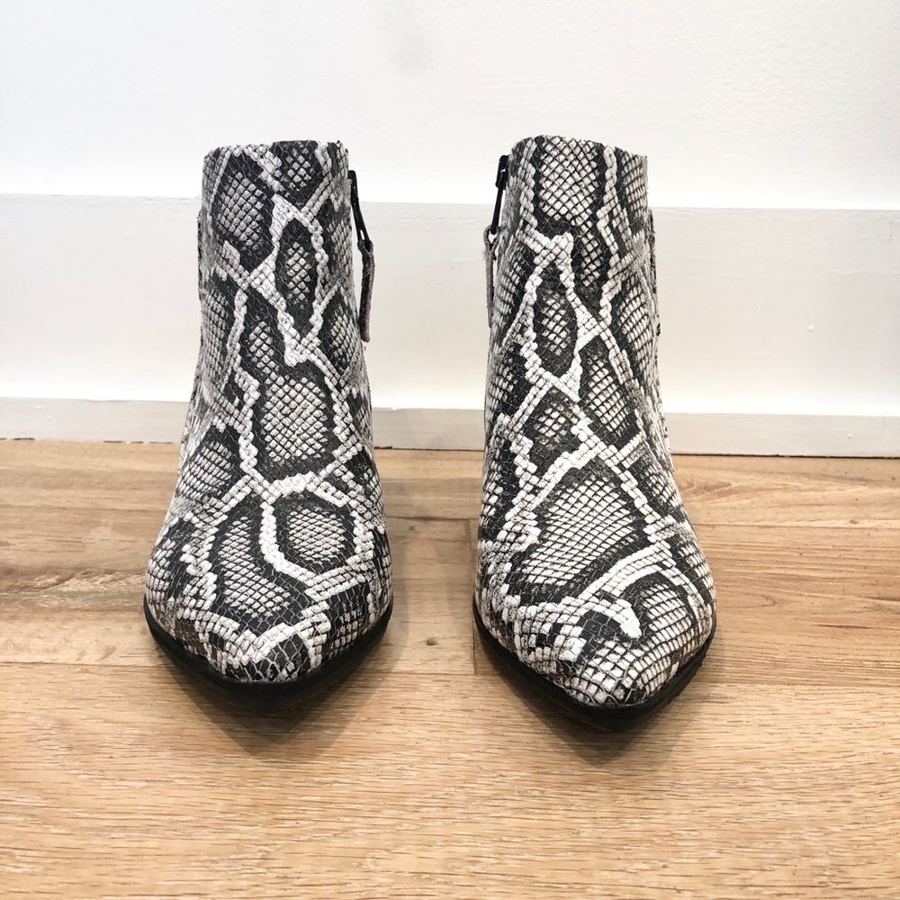 Miz Mooz snakeskin print real leather boot…